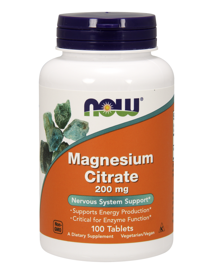NOW Magnesium Citrate 200mg 100 Tabs