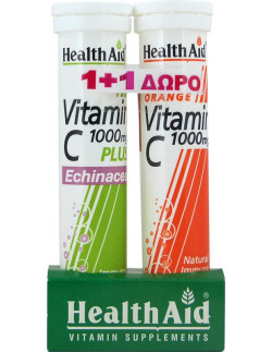 HEALTH AID Vitamin C 1000mg PLUS Echinacea 20tabs + Vitamin C 1000mg Orange 20tabs