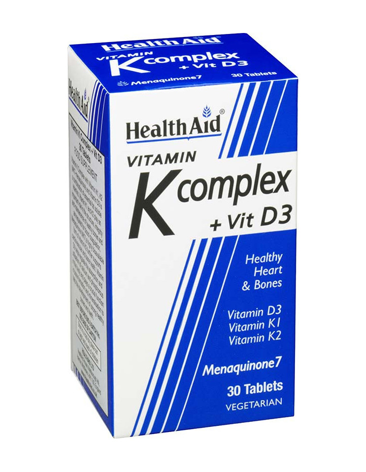 HEALTH AID Vitamin K Complex & Vit D3, 30 Veg. Tabs