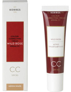 KORRES Wild Rose Colour Correcting Cream SPF30 Medium Shade, 30ml