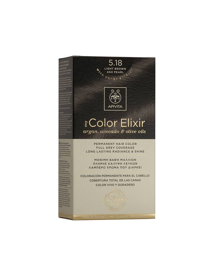 APIVITA my Color Elixir 5.18 Light Brown Ash Pearl - Καστανό Ανοιχτό Σαντρέ Περλέ