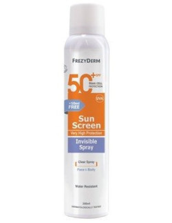 Frezyderm SunScreen Invisible Spray for Face & Body SPF50+, 200ml