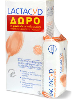 LACTACYD Intimate Washing Lotion 300ml + ΔΩΡΟ Intimate Wipes 15 pcs