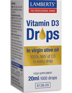 LAMBERTS Vitamin D3 Drops in Virgin Olive Oil 20ml