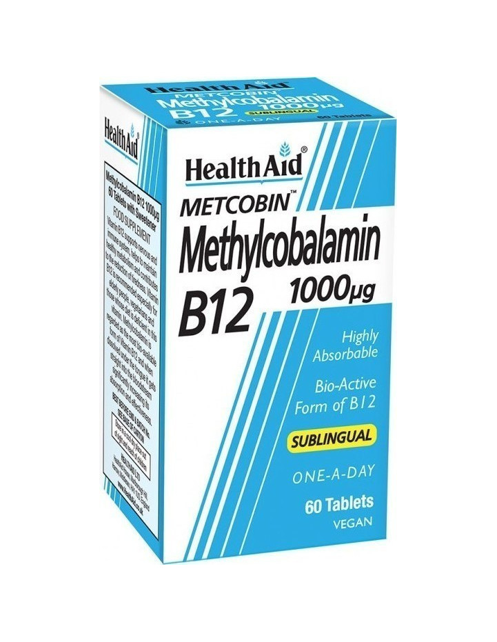 HEALTH AID B12 1000μg Methylcobalamin 60 Vegan Tabs