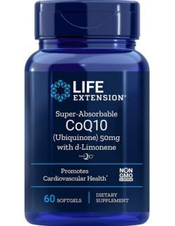 LIFE EXTENSION Super-Absorbable CoQ10 50mg with d-Limonene 60 softgels