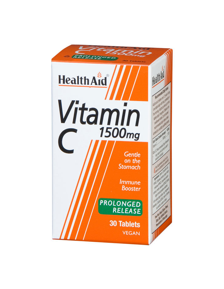 Health Aid Vitamin C 1500mg Prolonged Release, 30 Vegan Tabs