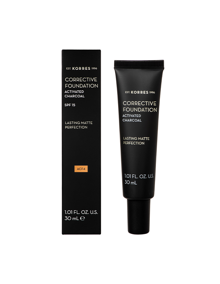 KORRES Corrective Foundation Activated Charcoal SPF15 Lasting Matte Perfection ACF4, 30ml