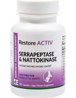 Dynamic Enzymes Restore Activ, Serrapeptase & Nattokinase, 40 Veg.Caps