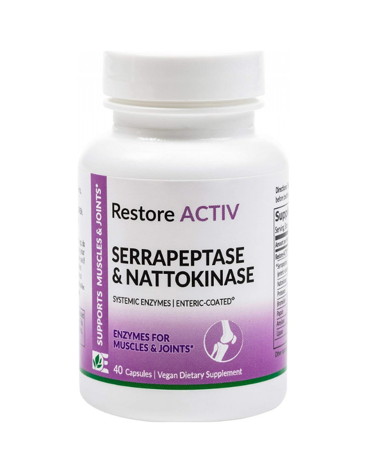 Dynamic Enzymes Restore Activ, Serrapeptase & Nattokinase, 40 Veg.Caps