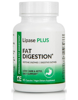 Dynamic Enzymes Lipase Plus for Fat Digestion Support, 45 Vegan Caps