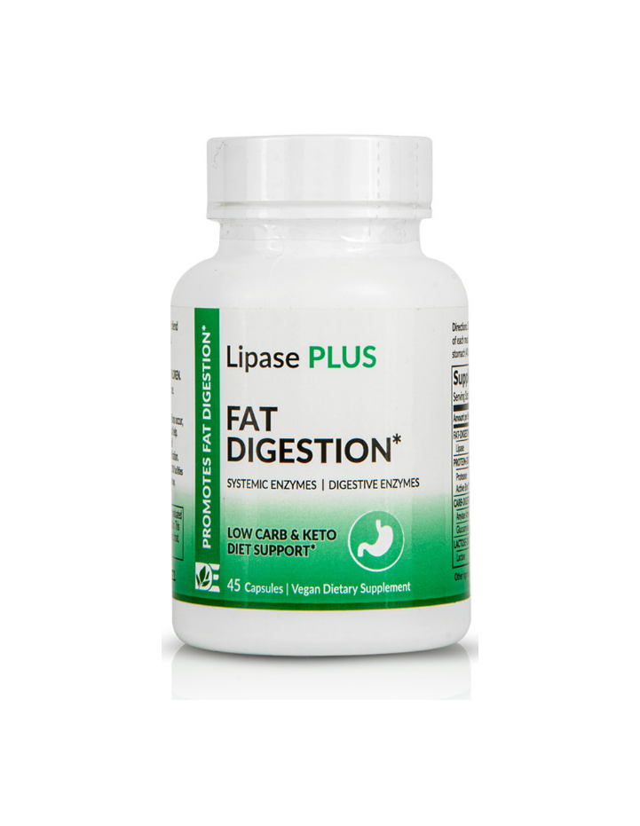 Dynamic Enzymes Lipase Plus for Fat Digestion Support, 45 Vegan Caps