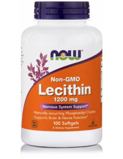 NOW Lecithin Non-GMO 1200mg 100 Softgels