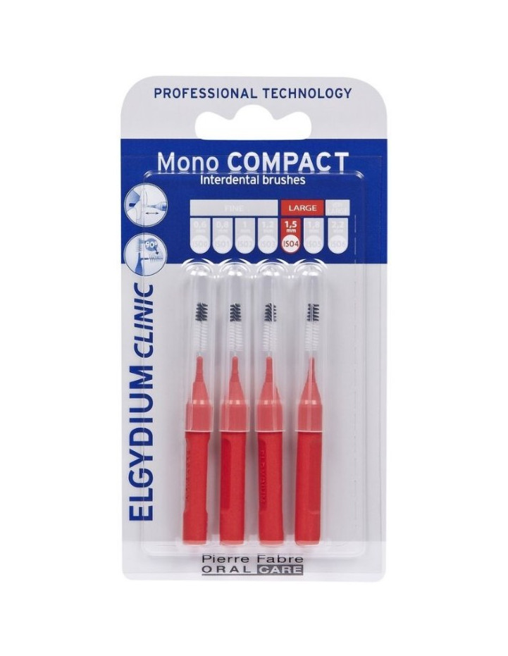 ELGYDIUM Clinic Mono Compact Interdental Brushes Red 0.7, 4 τεμάχια