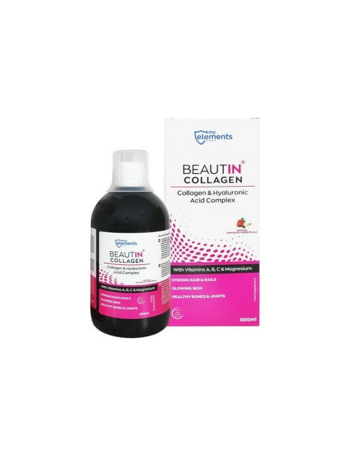 MY ELEMENTS Beautin Collagen & Hyaluronic Acid Complex Φράουλα-Βανίλια 500ml