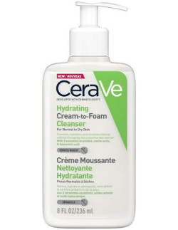 CeraVe Hydrating Cream-to-Foam Cleanser for Normal to Dry Skin 236ml