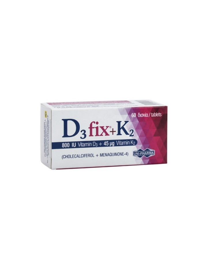 Uni-Pharma D3 Fix 800iu + K2 45mg 60 Tabs