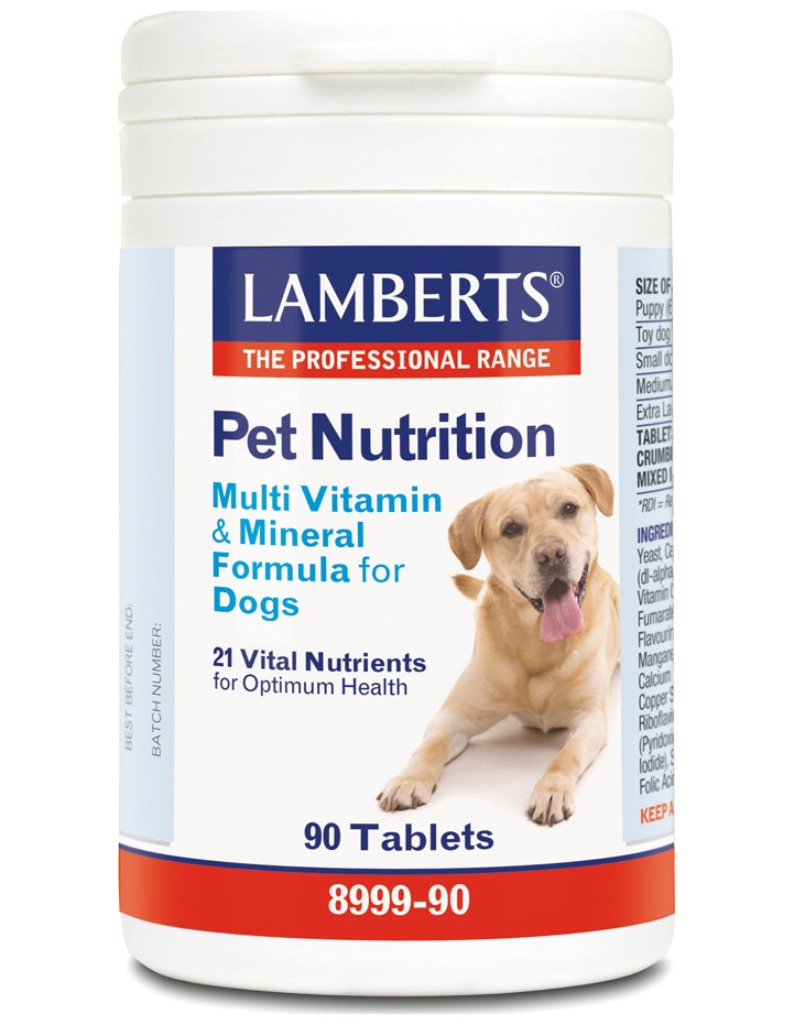 Lamberts Pet Nutrition Multi Vitamin & Mineral Formula For Dogs Συμπληρωματική Ζωοτροφή για Σκύλους 90Tabs