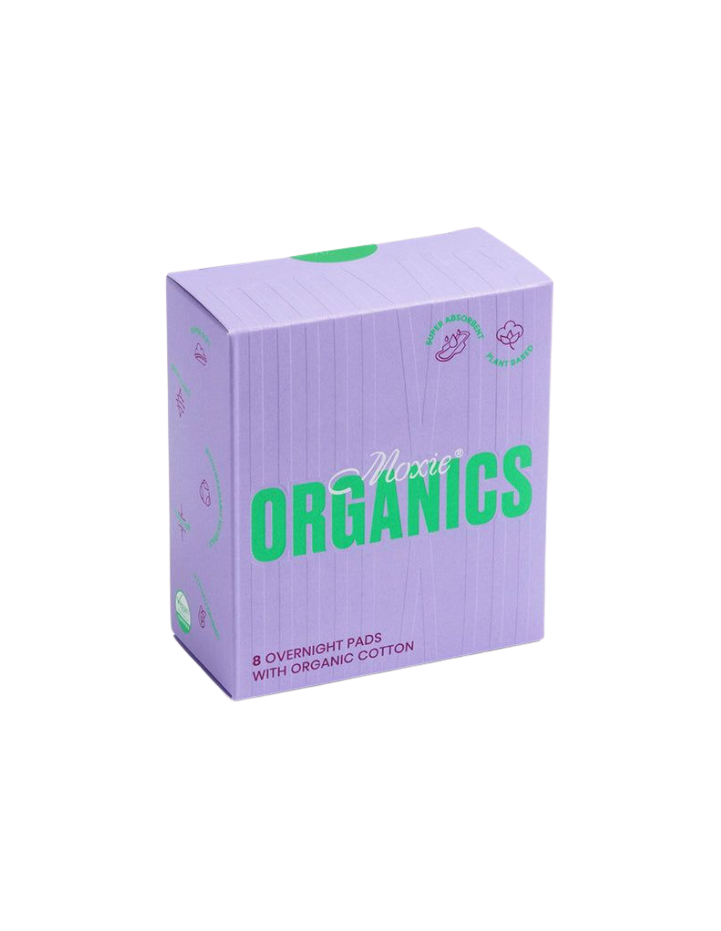 Moxie Organics Overnight Pads with Wings 8pcs