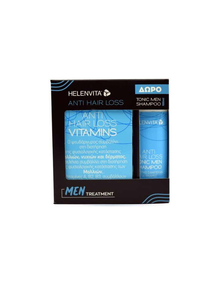 Helenvita Anti Hair Loss Vitamins 60 caps & ΔΩΡΟ Tonic Men Shampoo 100ml
