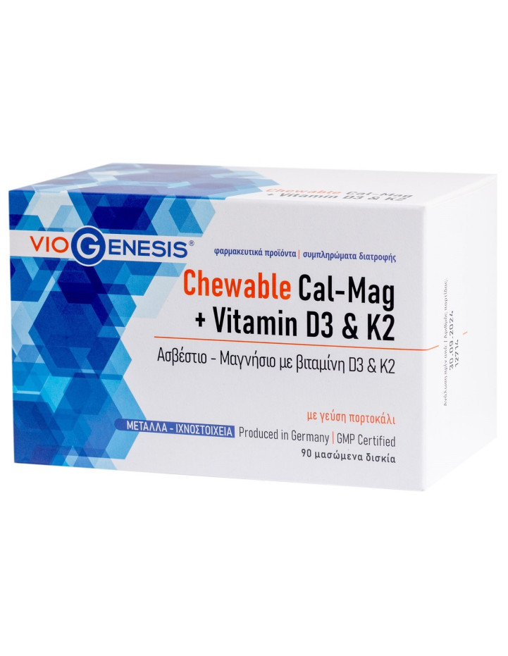 Viogenesis Calcium, Magnesium, Vitamin D3 & K2 90 chewable tabs