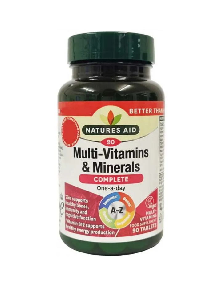 Natures Aid Complete Multi-vitamins & Minerals 90 Tabs